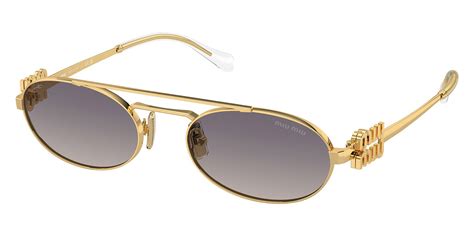 miu miu mu 54zs c53 5ak30c|Miu Miu™ MU 54ZS 5AK30C 53 Gold Sunglasses.